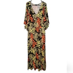 G by Giuliana Women's EcoLuxe Knit Dress Black Palm Size L